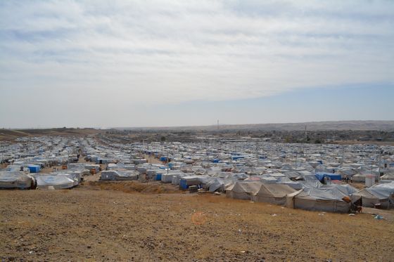 Uprchlický tábor Kawargosk v Iráku, který hostí více než 13.000 uprchlíků ze Sýrie. Květen 2014