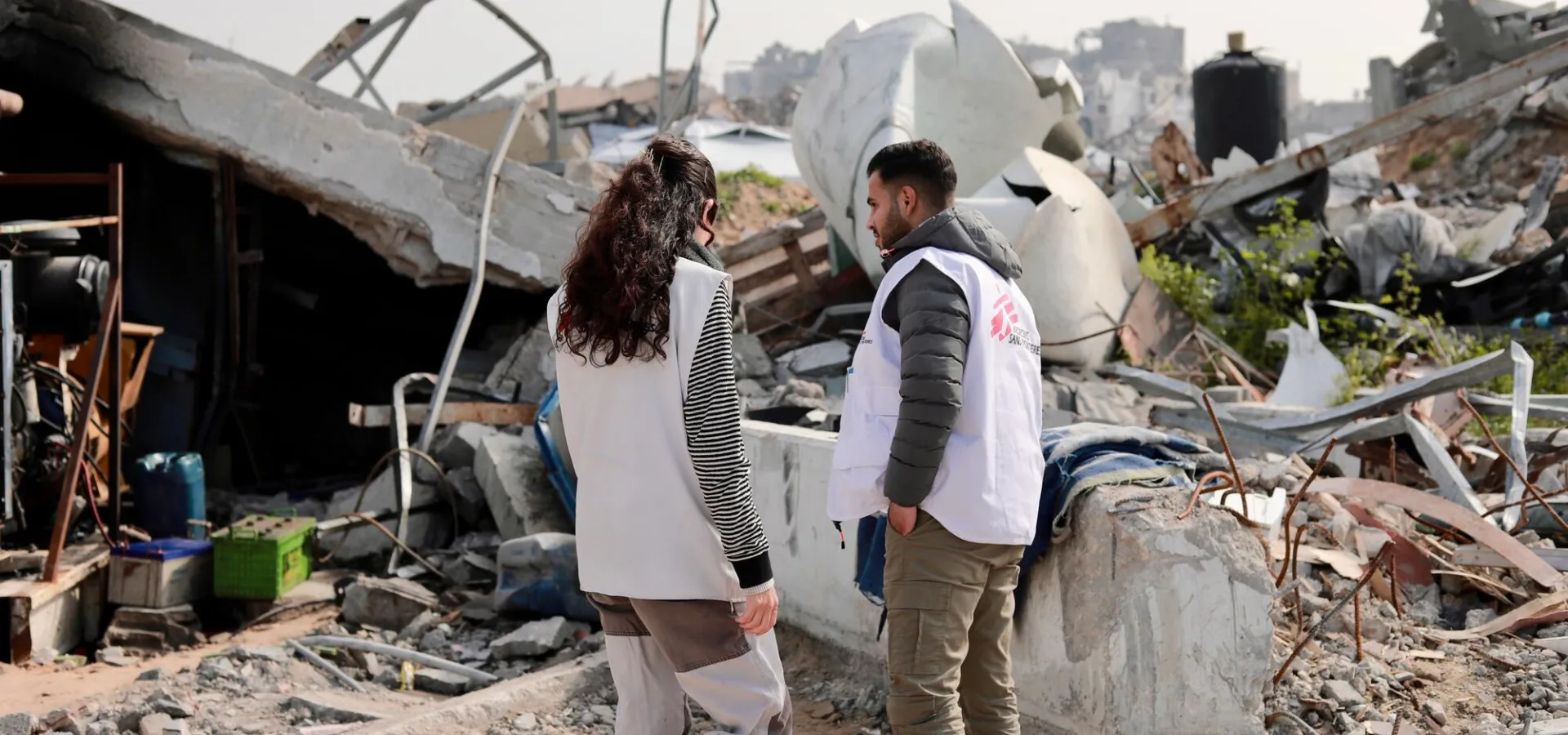 Zaměstnanci Lékařů bez hranic. Pásmo Gazy, 2025, Foto: Nour Alsaqqa / Lékaři bez rhanic