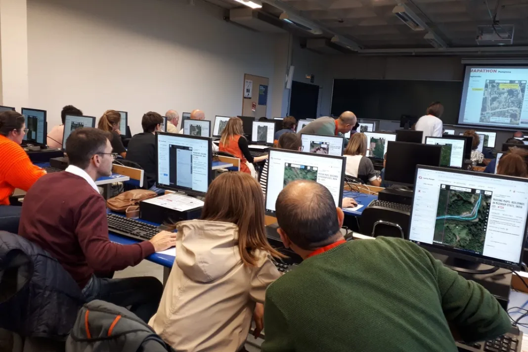Dobrovolníci mapují budovy. Španělsko, 2022. Foto: Lékaři bez hranic