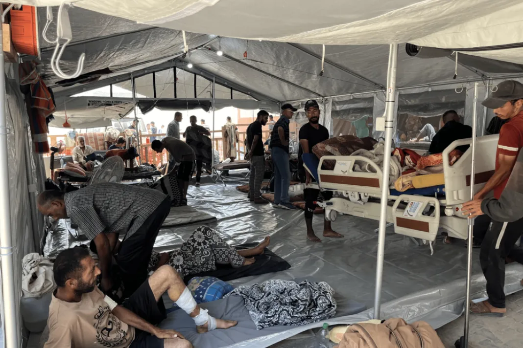 Nasser Hospital in southern Gaza is overcrowded with patients