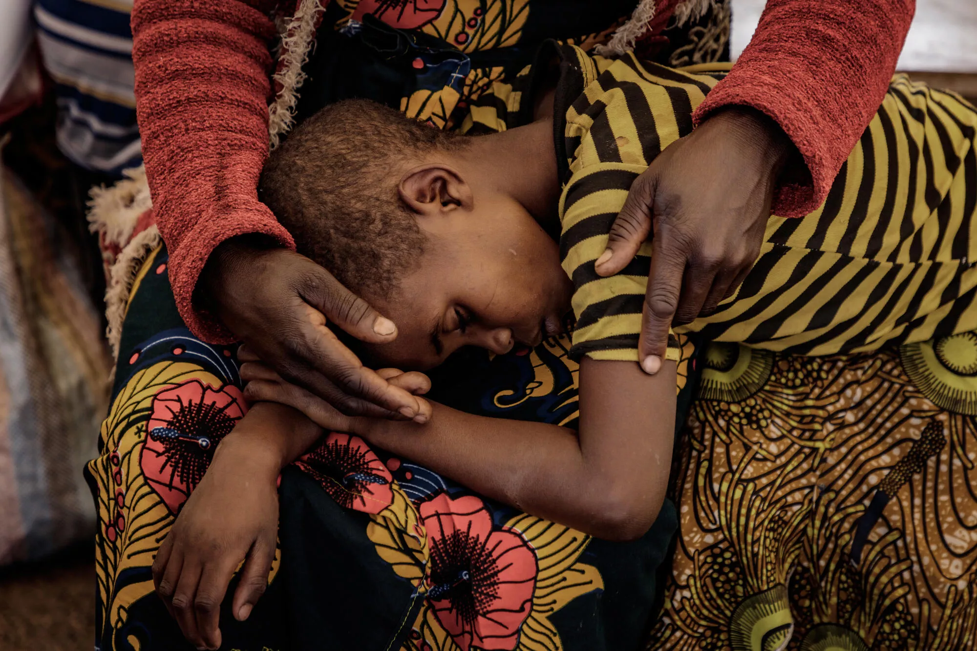 Zawadi, 8-year-old patient, just arrived at the Kanyaruchinya health centre